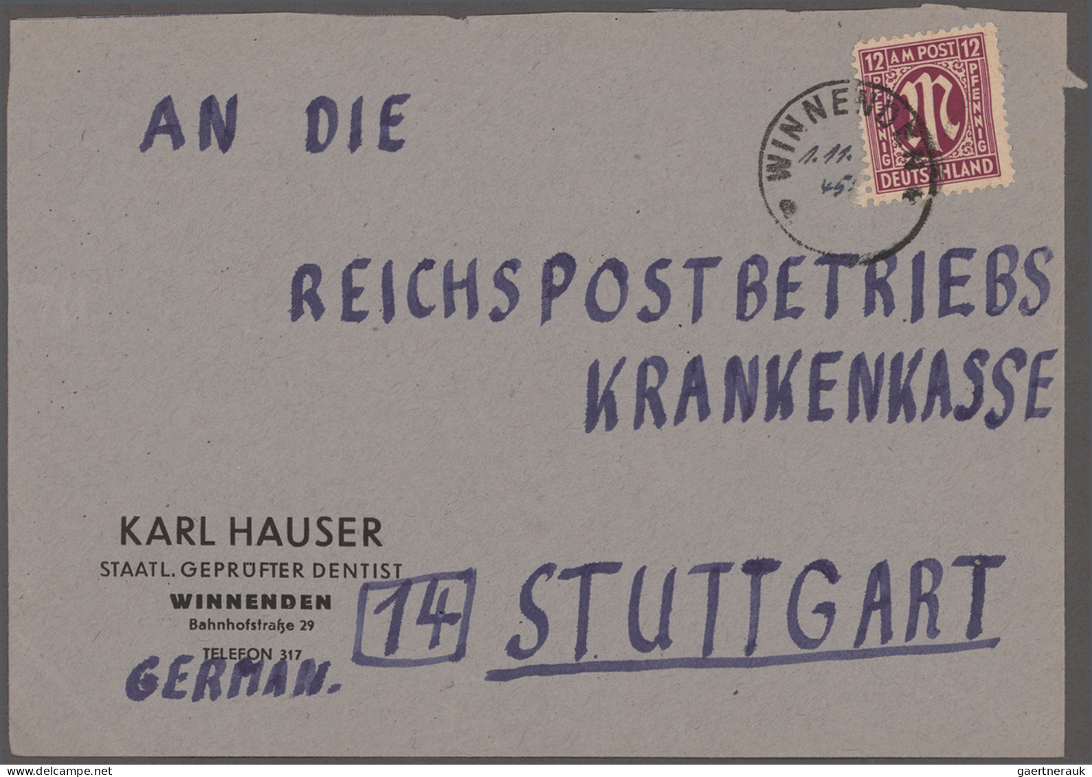 Deutschland Nach 1945: 1945/1946, Sauberes Lot Mit Ca. 20 Bedarfsbelegen Meist M - Collections