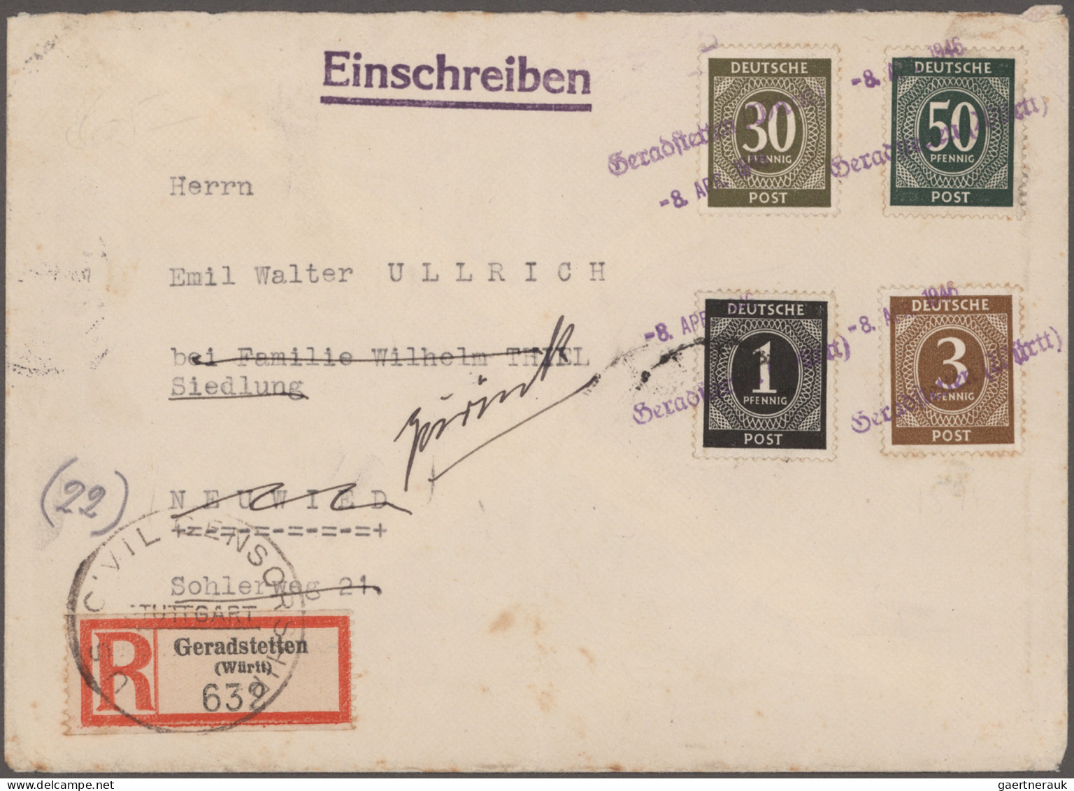 Deutschland Nach 1945: 1945/1946, Sauberes Lot Mit Ca. 20 Bedarfsbelegen Meist M - Sammlungen