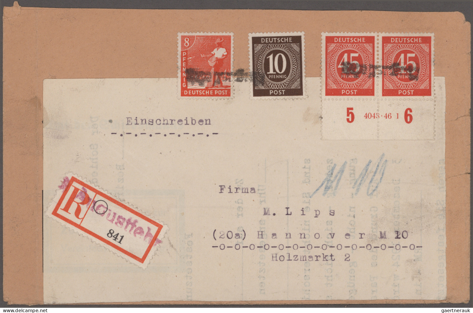 Deutschland Nach 1945: 1945/1946, Sauberes Lot Mit Ca. 20 Bedarfsbelegen Meist M - Colecciones