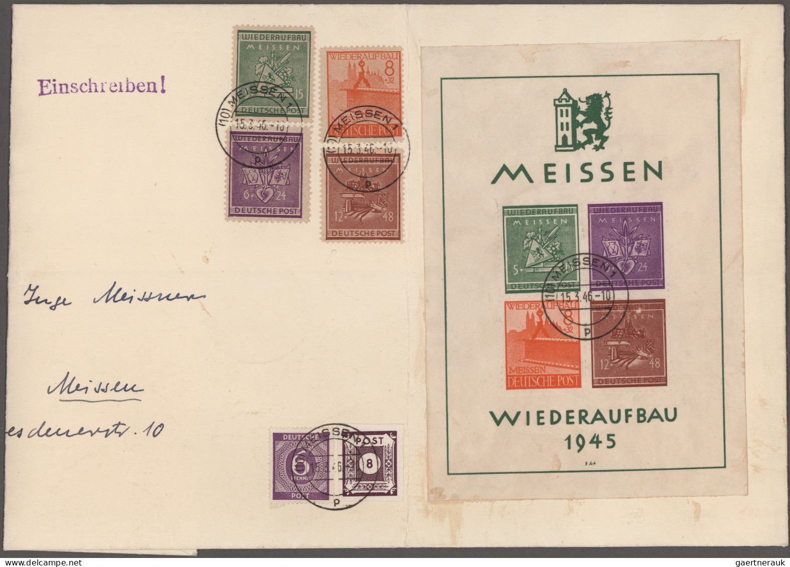 Deutschland nach 1945: 1945/1948 ca., Sammlung in einem Borek Falzalbum mit fast