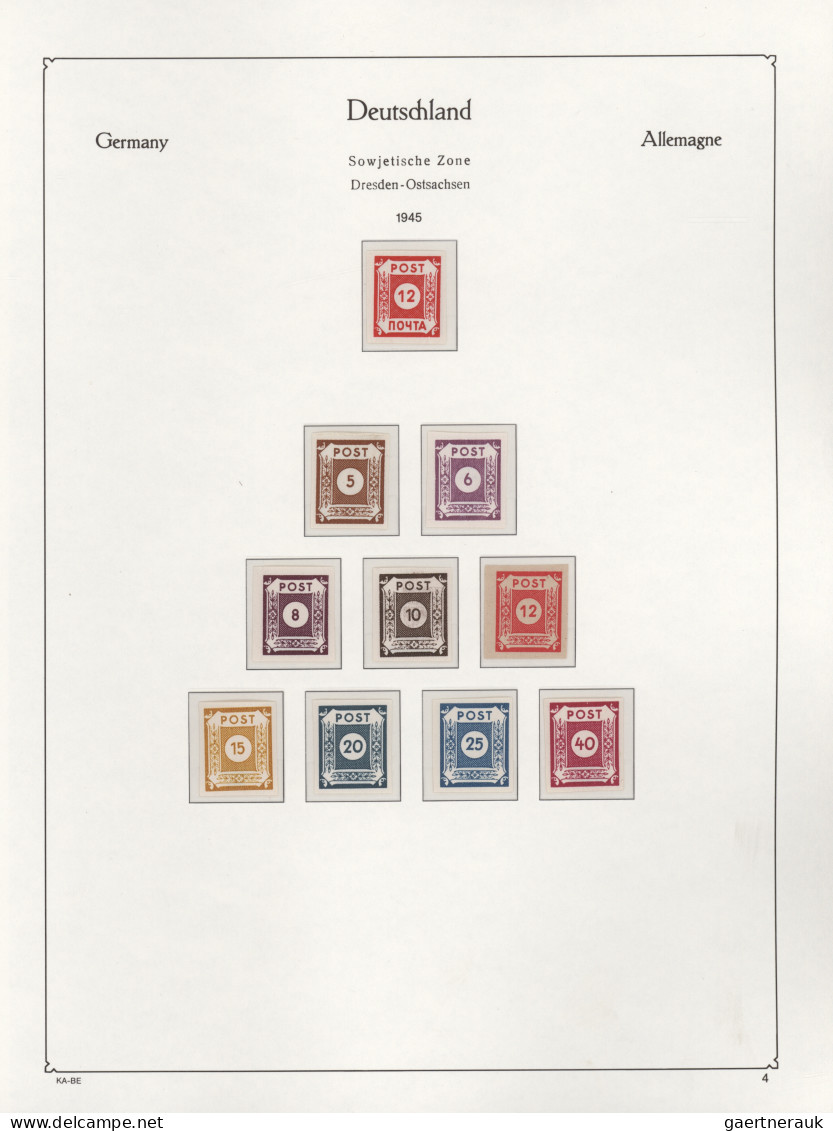 Deutschland nach 1945: 1945/1949, Postfrische Sammlung der verschiedenen Besatzu