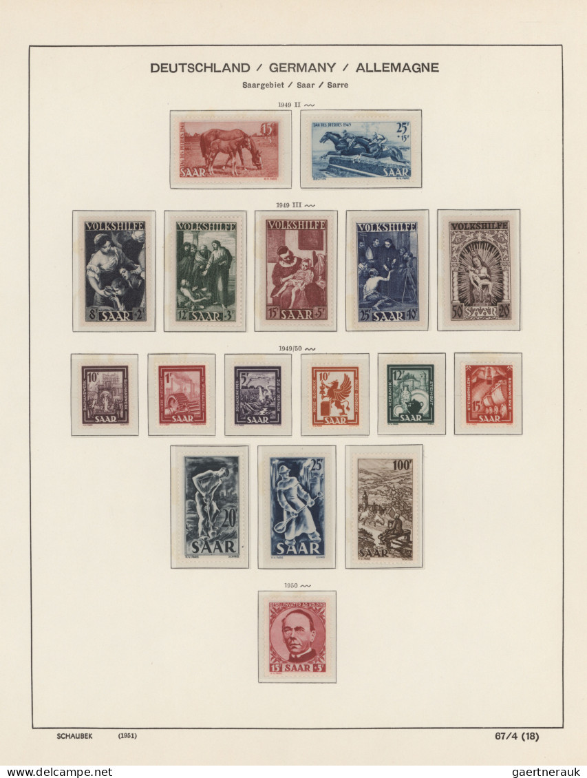 Deutschland Nach 1945: 1945/1958, Zumeist Postfrische Sammlung Auf Schaubek-Vord - Collections