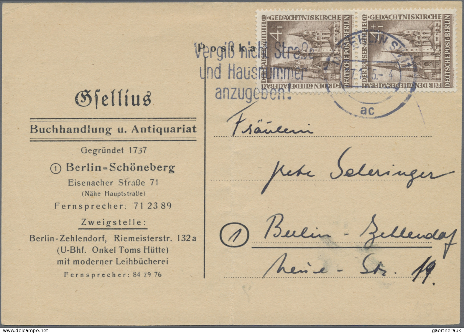 Deutschland Nach 1945: 1945/1962, Westzonen/Bund/Berlin, Nette Partie Von Ca. 60 - Collections