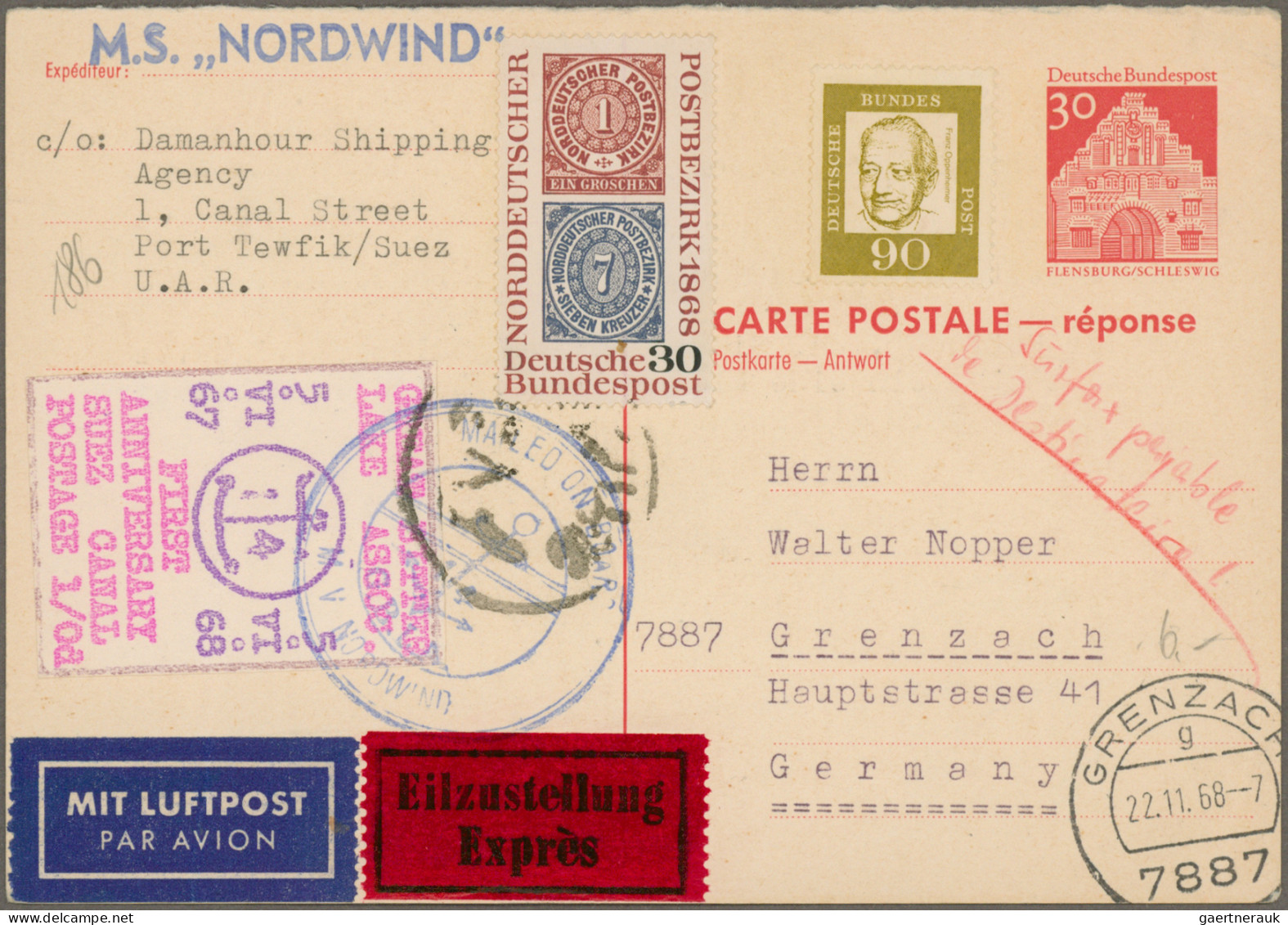 Deutschland nach 1945: 1945/2000, vielseitige Partie von ca. 115 Briefen und Kar
