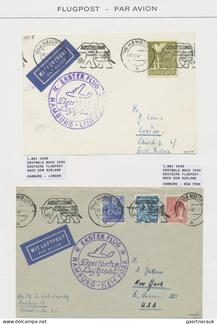 Deutschland Nach 1945: 1948/1960, Vielseitige Sammlung Von Ca. 220 Flugpost-Bele - Collections