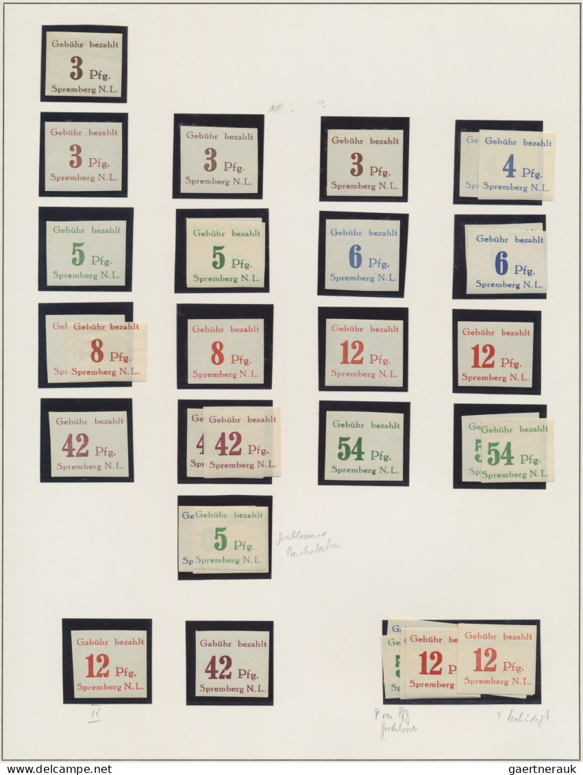 Deutsche Lokalausgaben Ab 1945: SPREMBERG, 1945: Restsammlung In Klemmtaschen Au - Autres & Non Classés