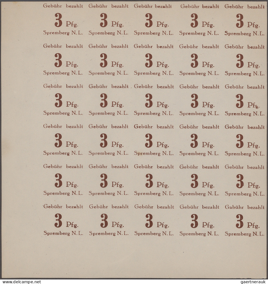 Deutsche Lokalausgaben Ab 1945: SPREMBERG, 1946: Freimarken 3 Pf Bis 54 In Kompl - Andere & Zonder Classificatie