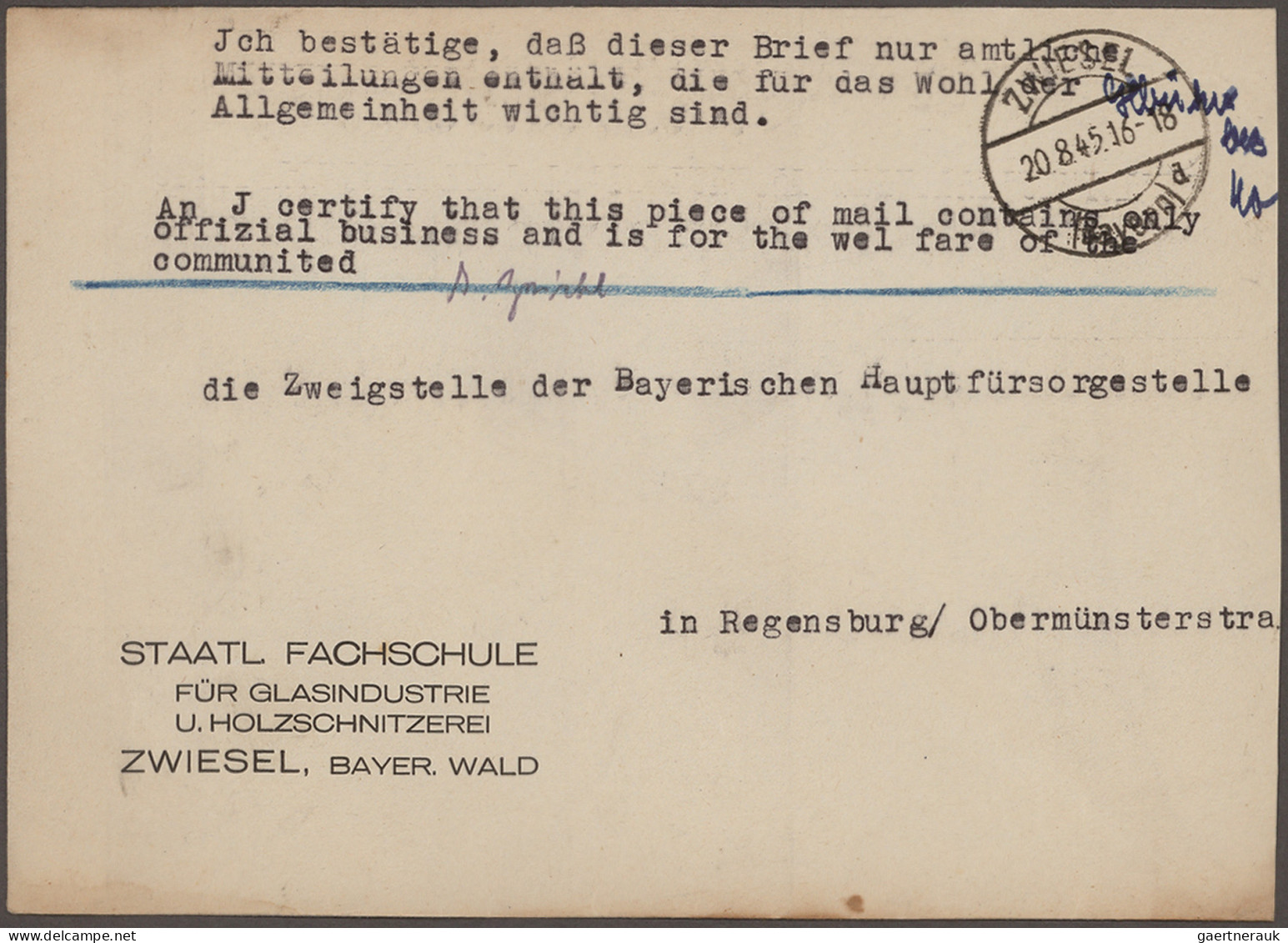 Alliierte Besetzung - Gebühr Bezahlt: 1945/1946, Sammlung Von Ca. 100 Bedarfsbri - Autres & Non Classés