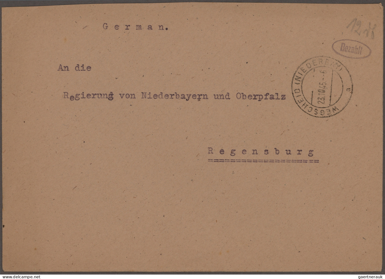 Alliierte Besetzung - Gebühr Bezahlt: 1945/1946, Sammlung von ca. 100 Bedarfsbri