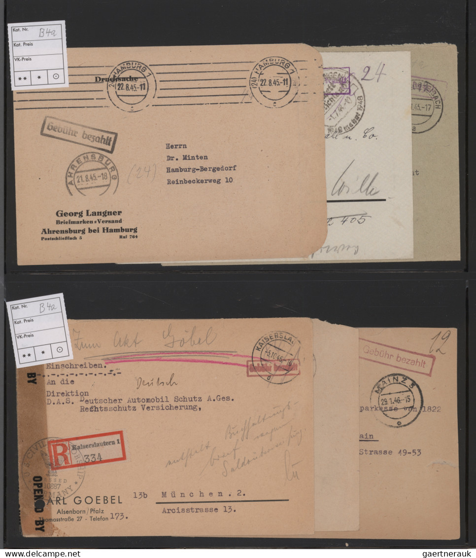 Alliierte Besetzung - Gebühr Bezahlt: 1945/1949, Sammlung Von Ca. 240 Bedarfsbel - Other & Unclassified