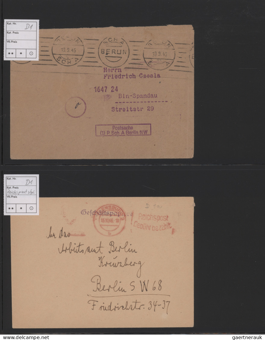 Alliierte Besetzung - Gebühr Bezahlt: 1945/1949, Sammlung Von Ca. 240 Bedarfsbel - Otros & Sin Clasificación