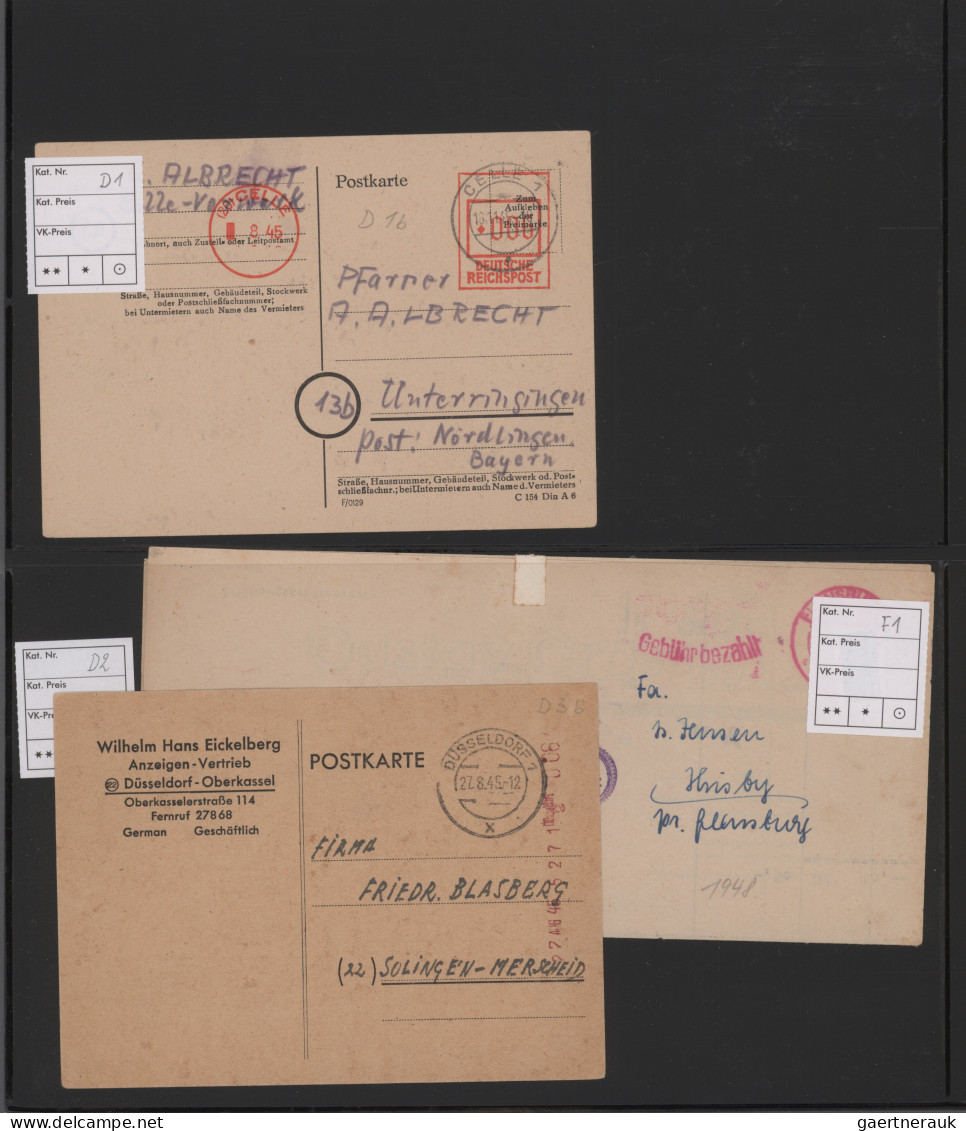 Alliierte Besetzung - Gebühr Bezahlt: 1945/1949, Sammlung Von Ca. 240 Bedarfsbel - Autres & Non Classés