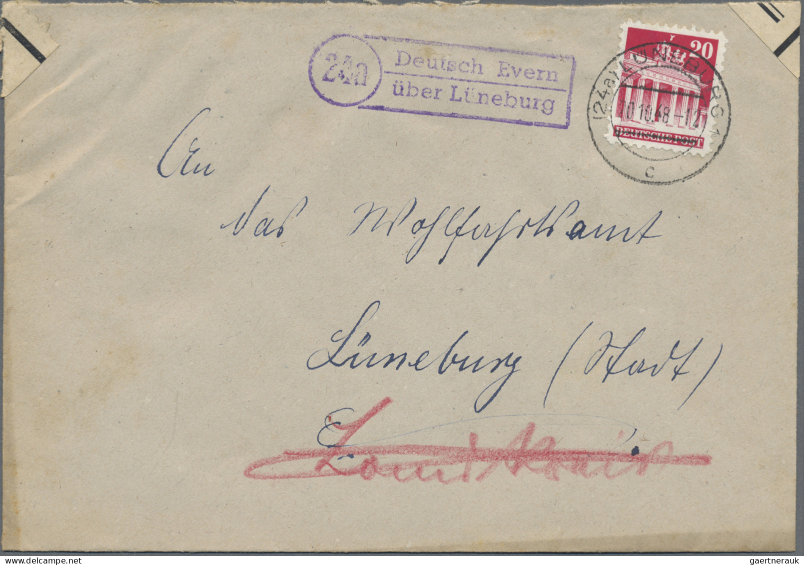 Alliierte Besetzung - Notstempel: 1948, Posten Von 5 Bedarfs-Briefen Mit Notstem - Other & Unclassified