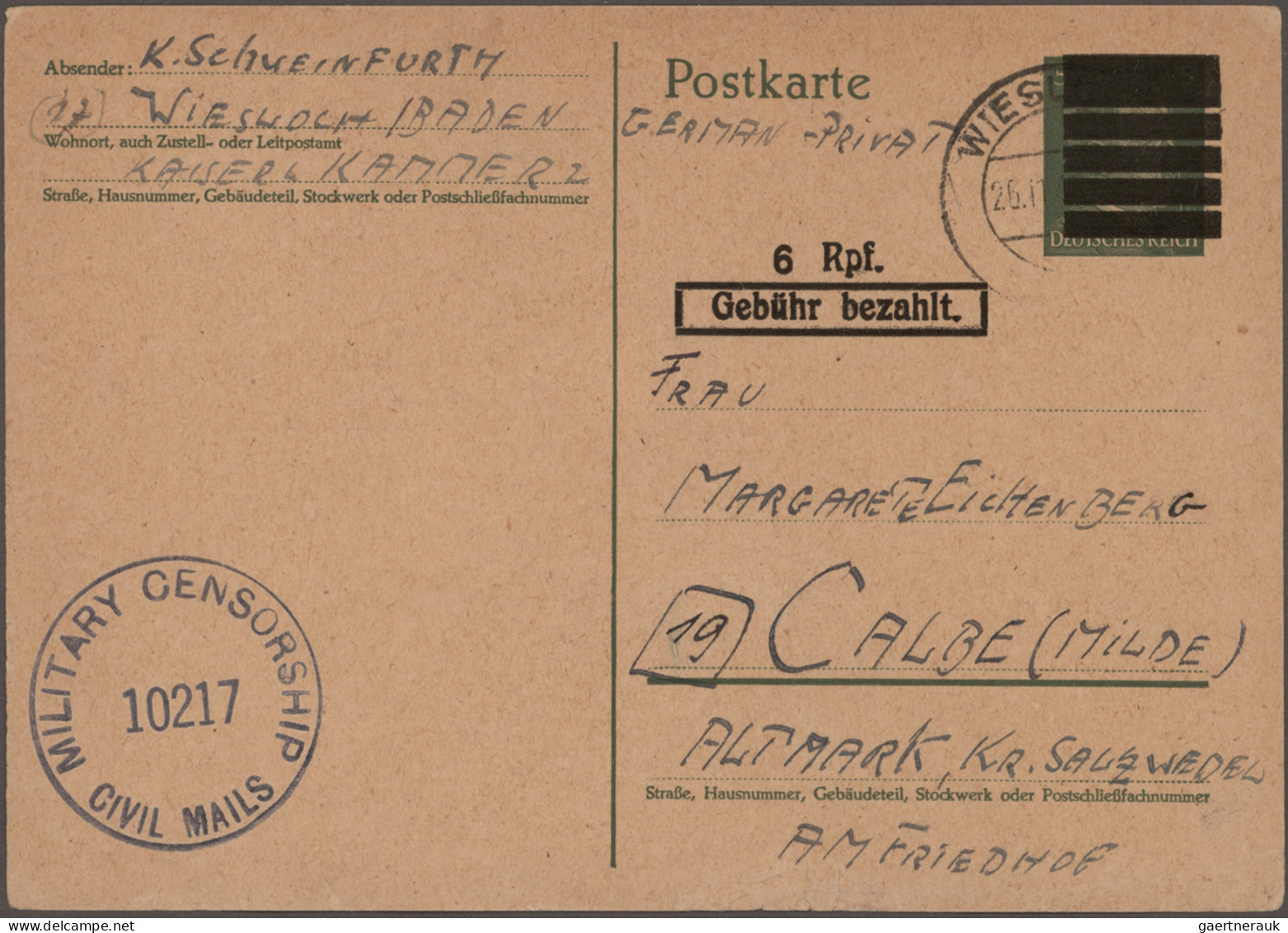 Alliierte Besetzung - Ganzsachen Aufbrauchsausgaben: 1945/1946, Vielseitige Samm - Covers & Documents