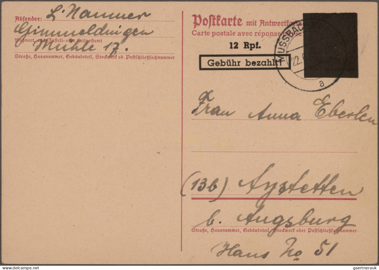 Alliierte Besetzung - Ganzsachen Aufbrauchsausgaben: 1945/1946, Vielseitige Samm - Lettres & Documents