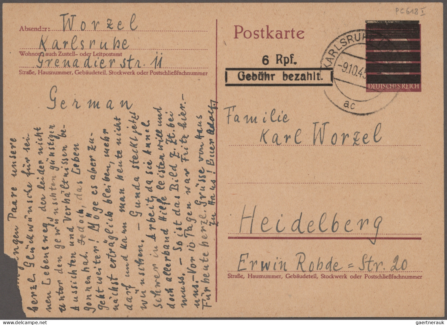 Alliierte Besetzung - Ganzsachen Aufbrauch: Amerikanische Zone: 1945/1946, Aufbr - Sonstige & Ohne Zuordnung