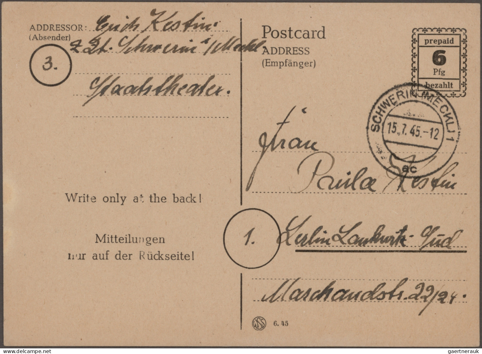 Alliierte Besetzung - Ganzsachen Behelfsausgaben: 1945/1946, Sammlung Von Ca. 17 - Other & Unclassified