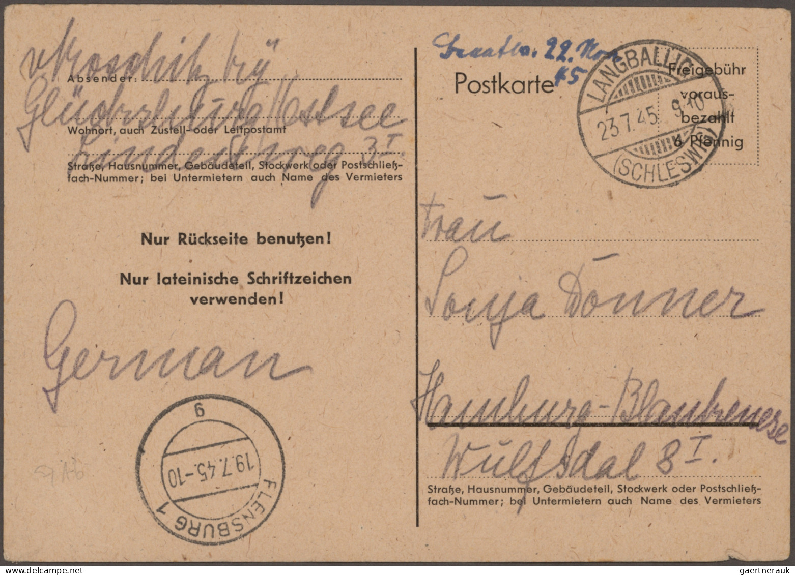 Alliierte Besetzung - Ganzsachen Behelfsausgaben: 1945/1946, Sammlung Von Ca. 17 - Andere & Zonder Classificatie