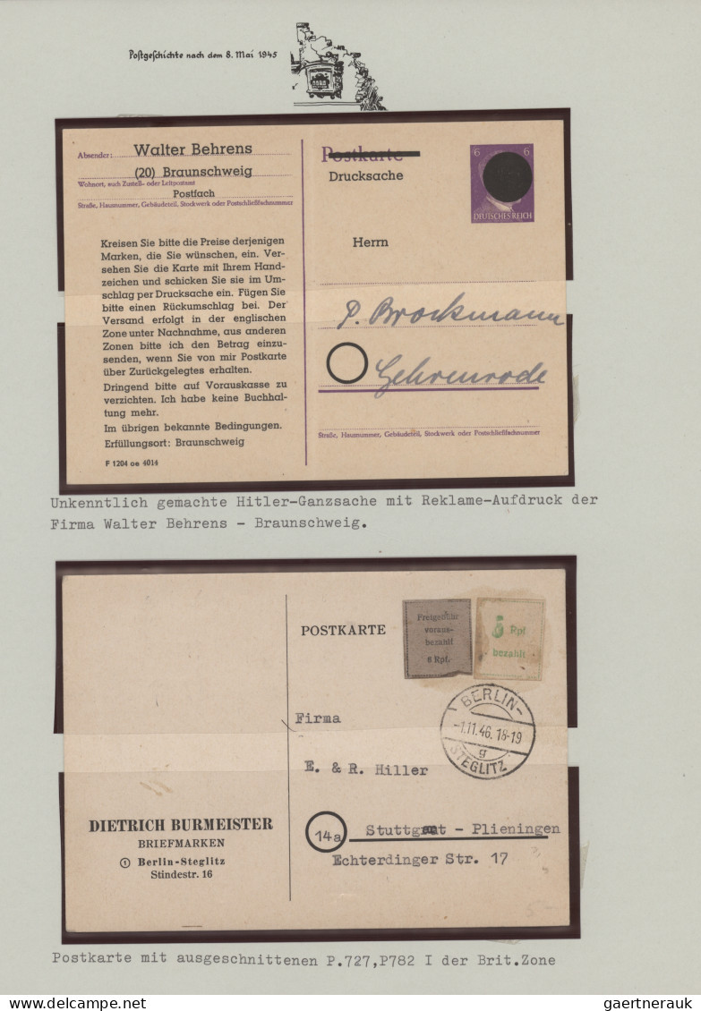 Alliierte Besetzung - Ganzsachen Behelfsausgaben: 1945/1951, All.Besetzung+Bizon - Autres & Non Classés