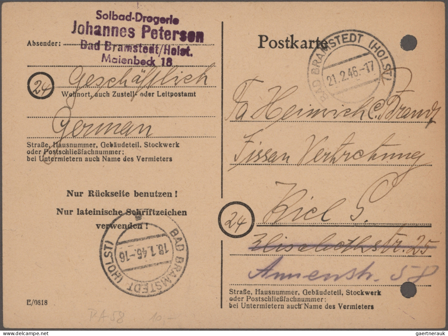 Alliierte Besetzung - Behelfsausgaben: Britische Zone: 1945/1946, Notausgaben RP - Andere & Zonder Classificatie