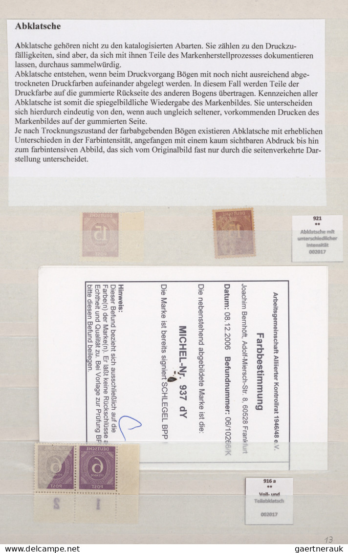 Alliierte Besetzung - Gemeinschaftsausgaben: 1946, Ziffern, Postfrische Spezialp - Other & Unclassified