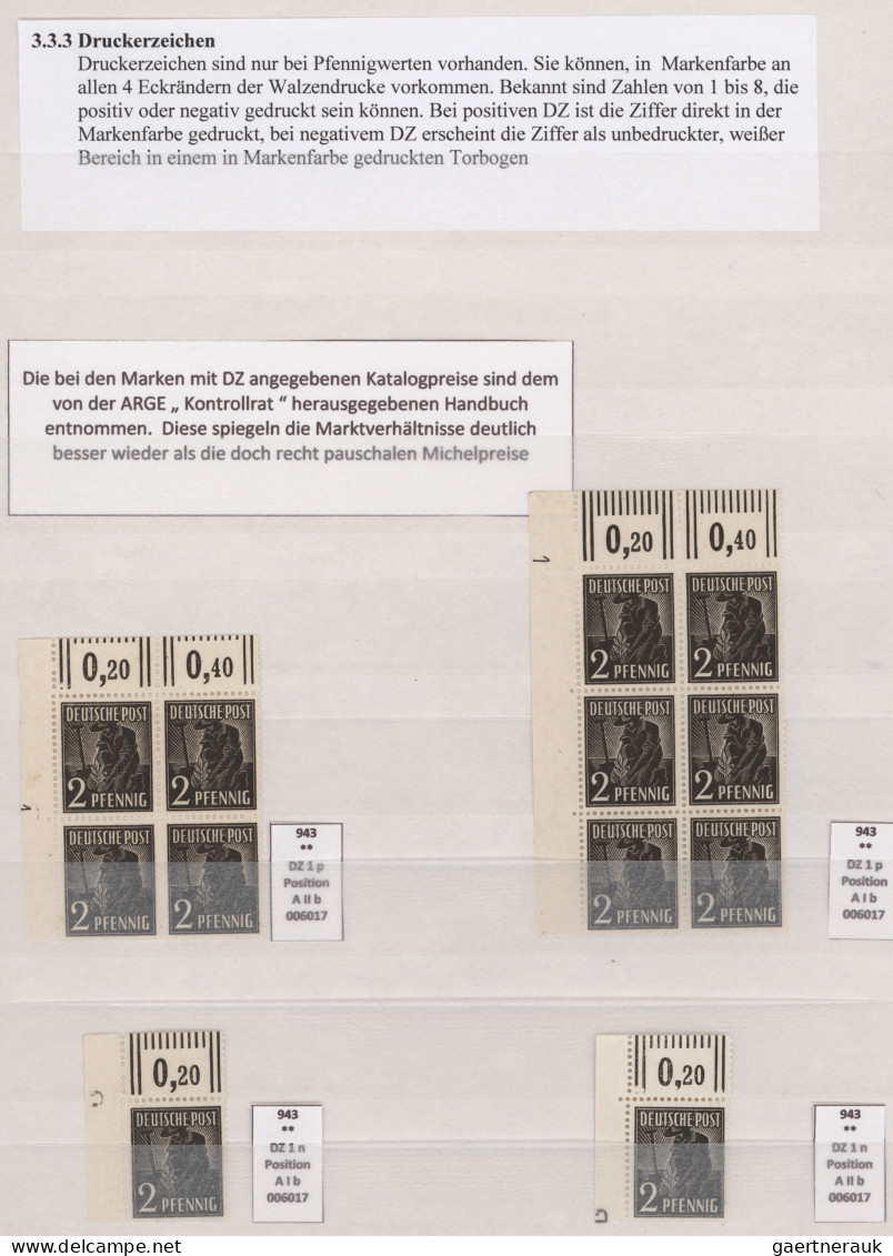 Alliierte Besetzung - Gemeinschaftsausgaben: 1946/1948, Druckerzeichen/Plattennu - Sonstige & Ohne Zuordnung