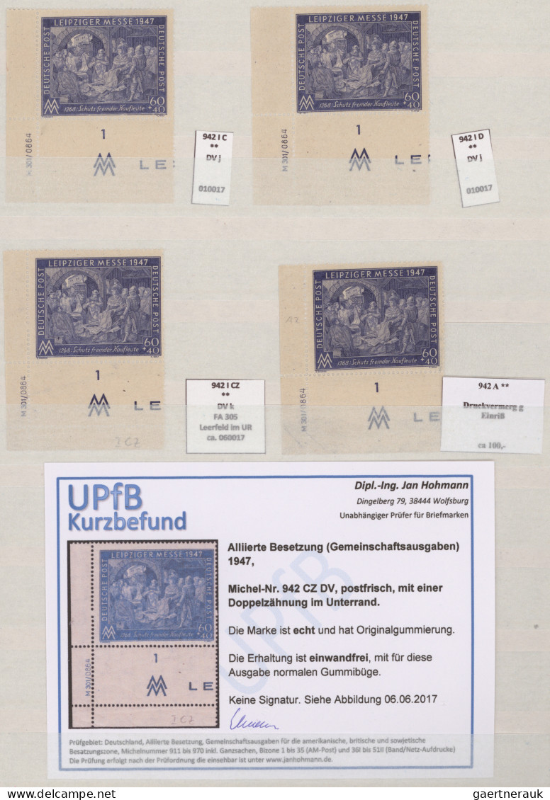 Alliierte Besetzung - Gemeinschaftsausgaben: 1947/1948, Leipziger Messe, Postfri - Autres & Non Classés