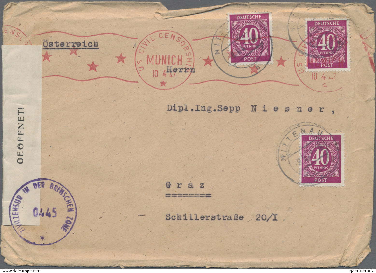 Alliierte Besetzung - Gemeinschaftsausgaben: 1947/1948, Partie Von 30 Auslandsbr - Other & Unclassified