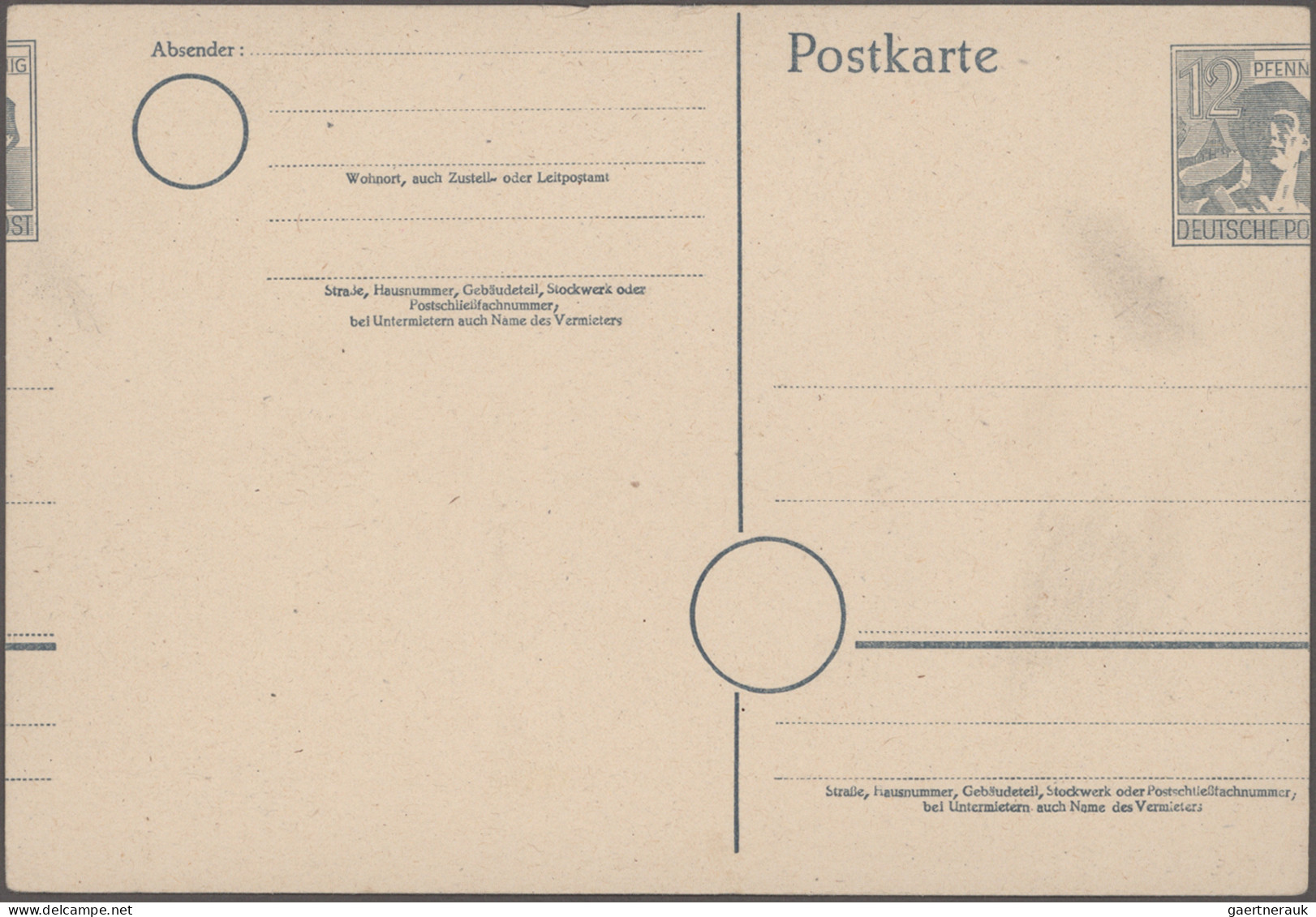 Alliierte Besetzung - Ganzsachen: 1946/1947, Partie Von Vier Markant Verschnitte - Other & Unclassified