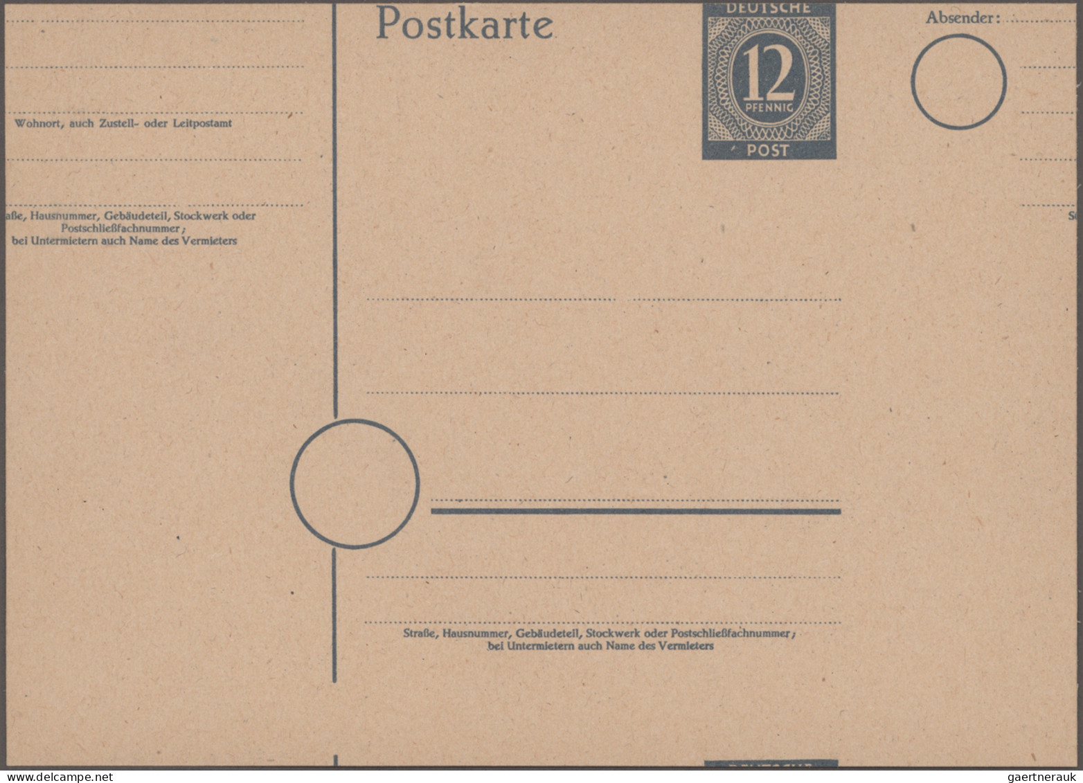 Alliierte Besetzung - Ganzsachen: 1946/1947, Partie Von Vier Markant Verschnitte - Other & Unclassified