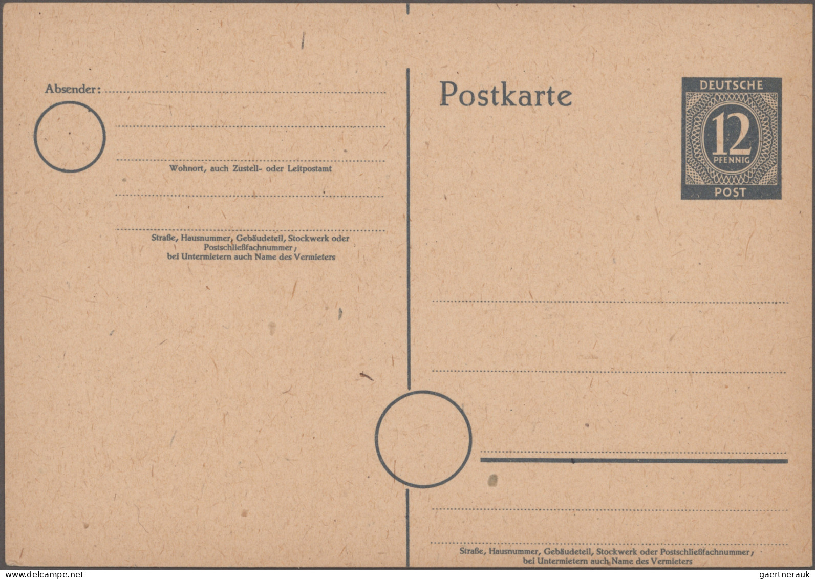 Alliierte Besetzung - Ganzsachen: 1946/1947, Partie Von Vier Markant Verschnitte - Other & Unclassified