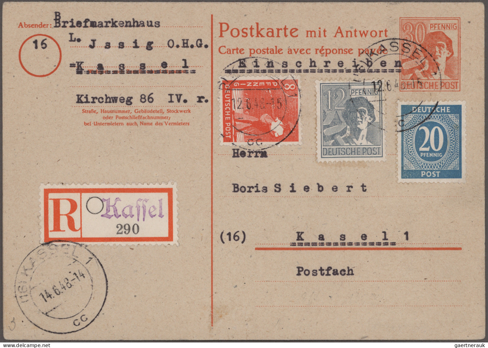 Alliierte Besetzung - Ganzsachen: 1946/1948, Partie Von Sechs Gebrauchten Ganzsa - Other & Unclassified