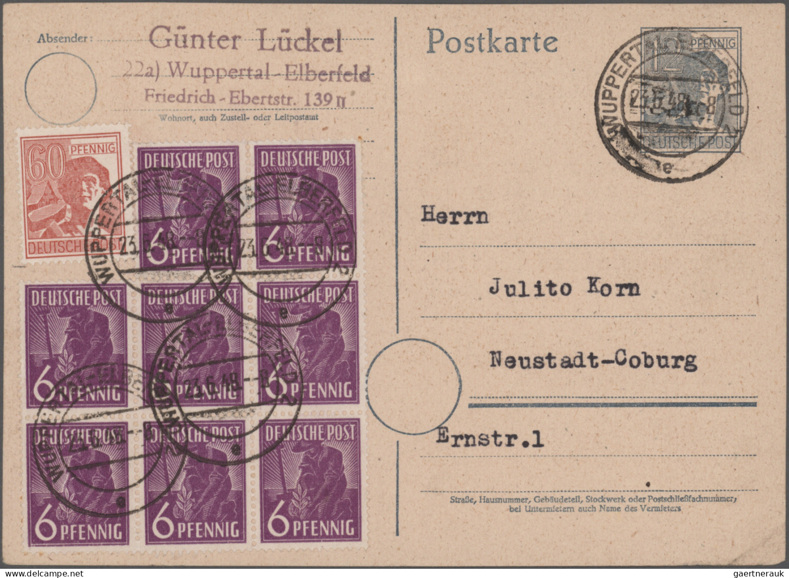 Alliierte Besetzung - Ganzsachen: 1946/1948, Umfangreicher Bestand Von Ca. 1.200 - Sonstige & Ohne Zuordnung