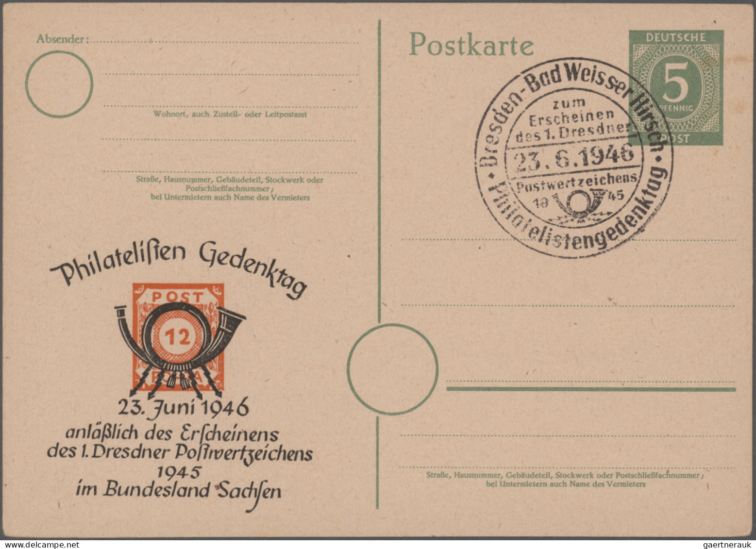 Alliierte Besetzung - Ganzsachen: 1946/1948, umfangreicher Bestand von ca. 1.200