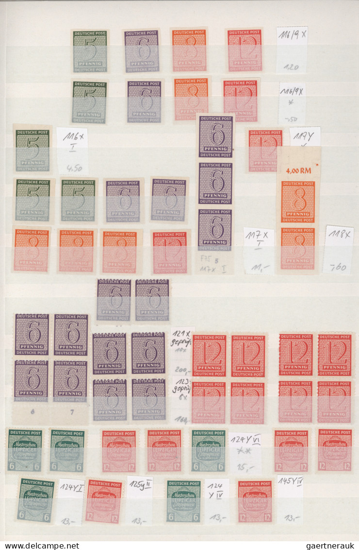 Sowjetische Zone: 1945/1948, reichhaltiger postfrisch/ungebrauchter und gestempe
