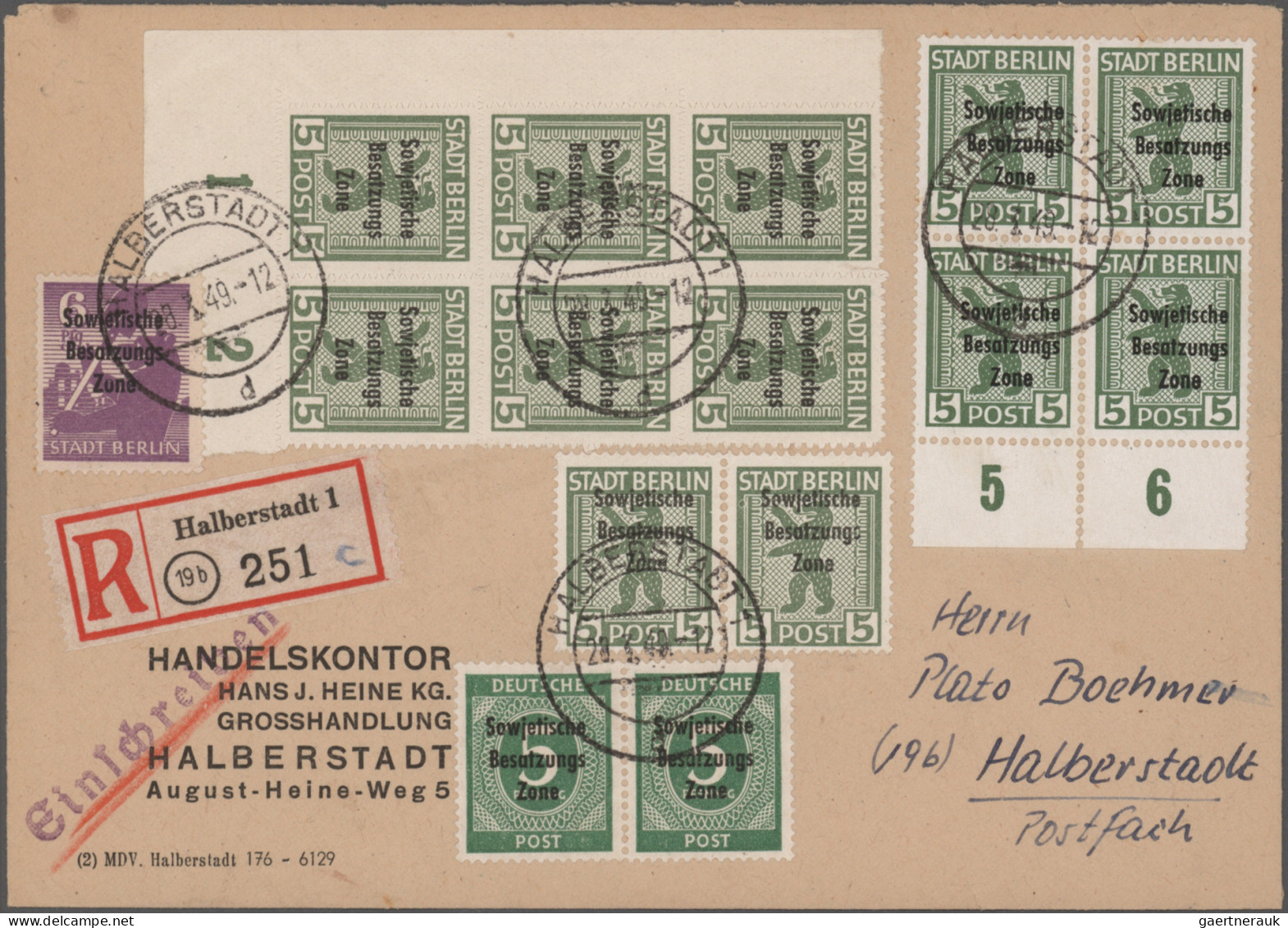 Sowjetische Zone: 1945/1949, Bestand Mit Ca. 220 Briefen Und Karten, Dabei Zwei - Sonstige & Ohne Zuordnung