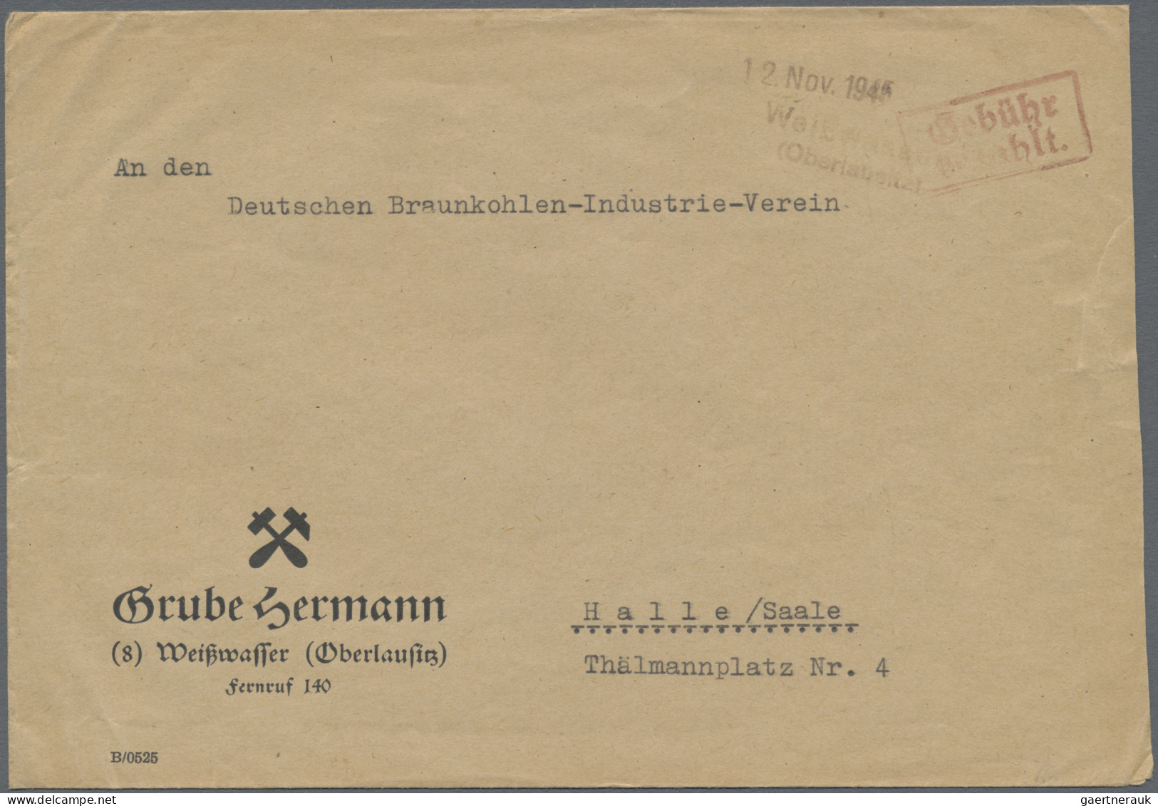 Sowjetische Zone: 1945/1949, Partie Von 13 Belegen, Dabei Vier Notstempel "Weißw - Other & Unclassified