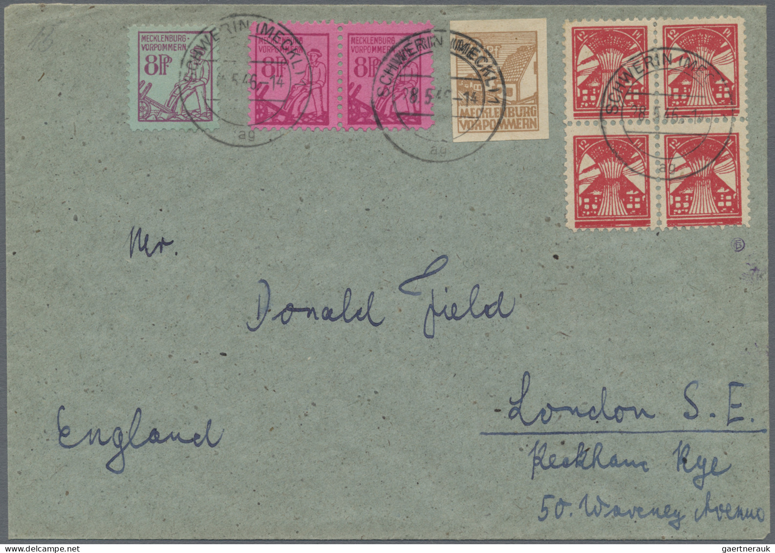 Sowjetische Zone: 1945/1949, Partie von 13 Belegen, dabei vier Notstempel "Weißw