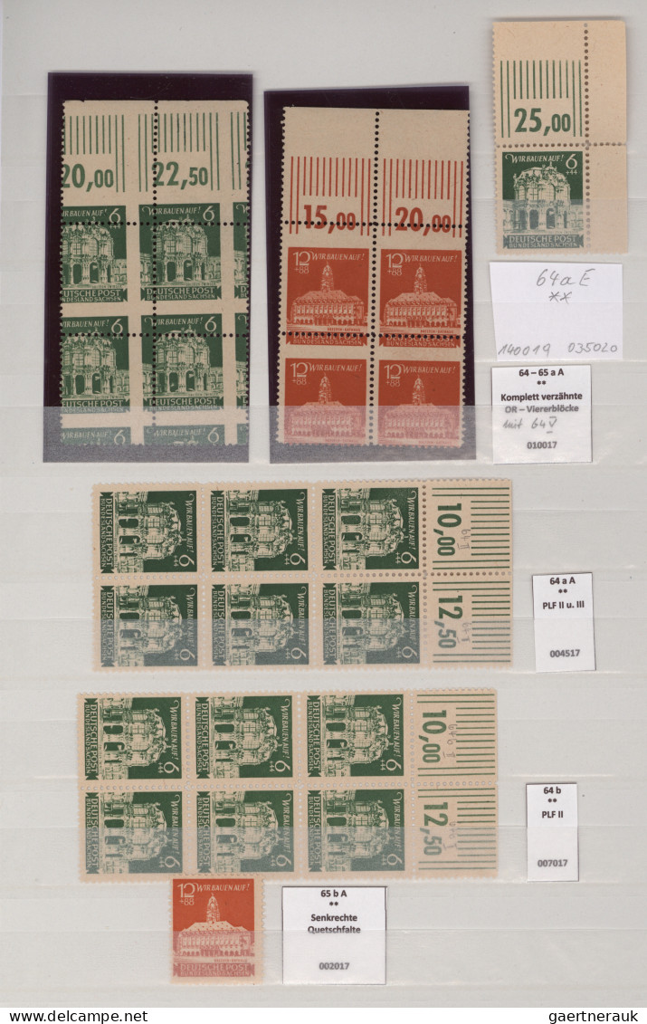 Sowjetische Zone - Ost-Sachsen: 1946, Wiederaufbau, Postfrische Spezialpartie Mi - Autres & Non Classés