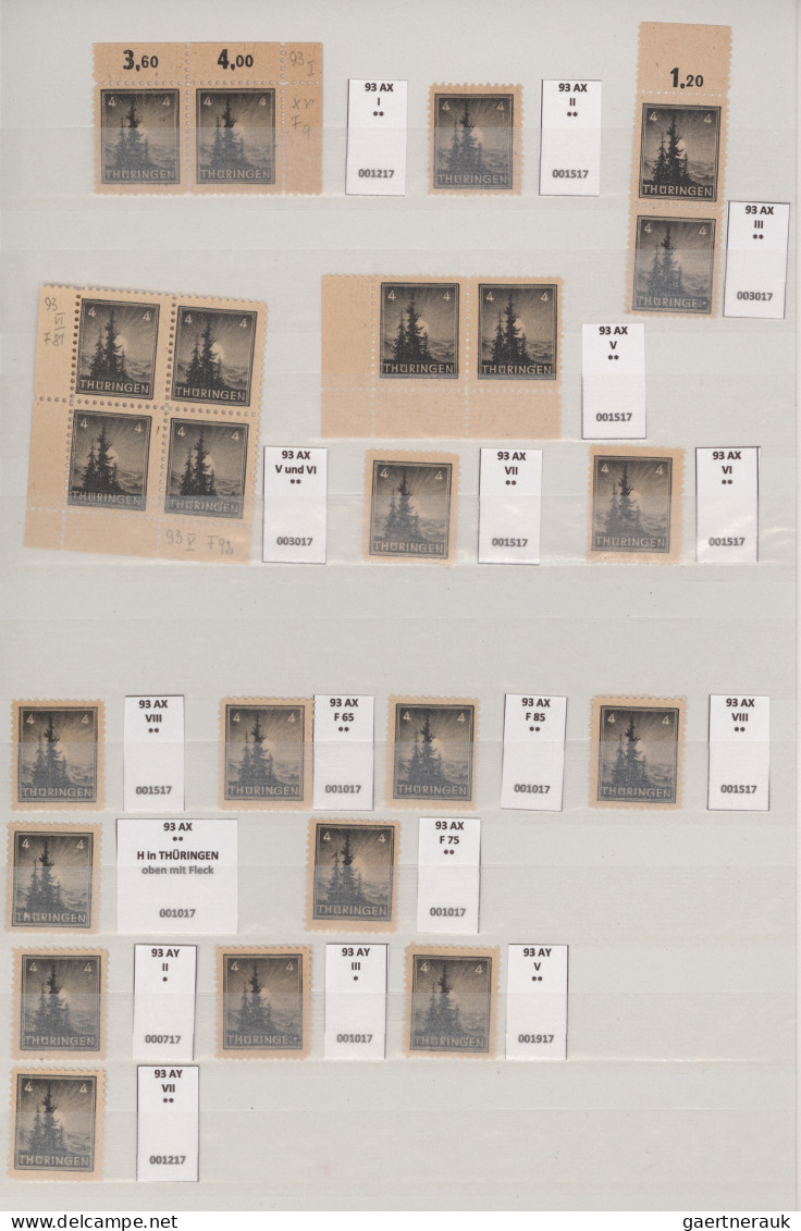 Sowjetische Zone - Thüringen: 1945/1946, Abarten/Besonderheiten, Meist Postfrisc - Sonstige & Ohne Zuordnung