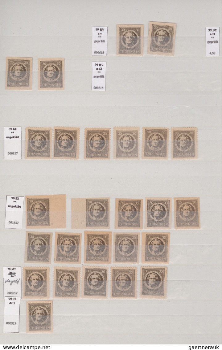 Sowjetische Zone - Thüringen: 1945/1946, Freimarken, postfrische Sammlung von ca