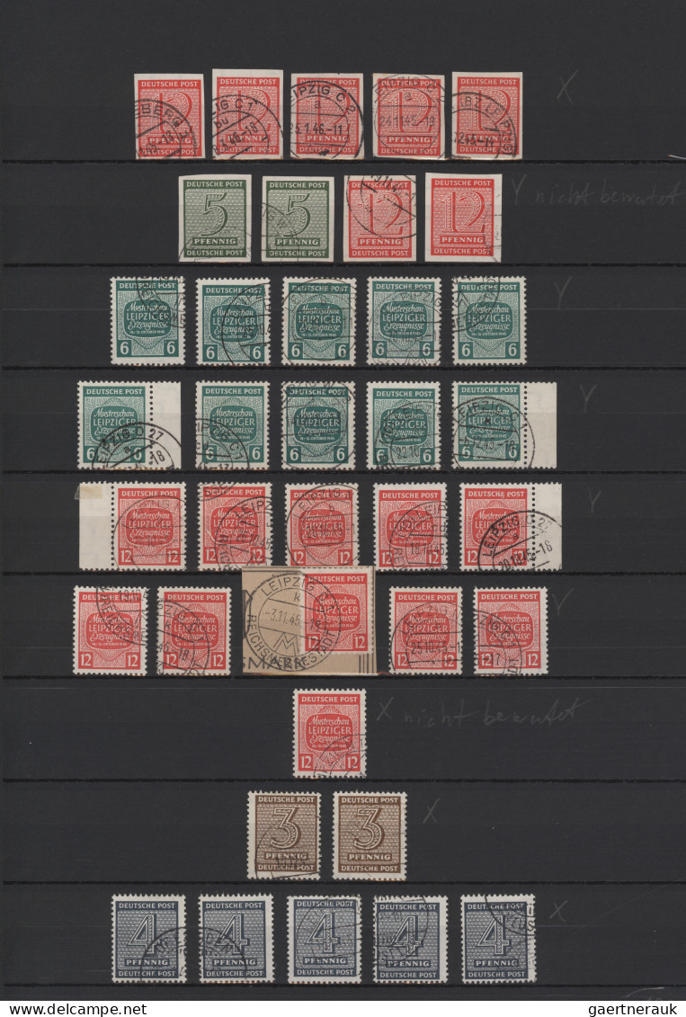 Sowjetische Zone - West-Sachsen: 1945/1946, Gestempelter Bestand Von Ca. 420 Mar - Otros & Sin Clasificación