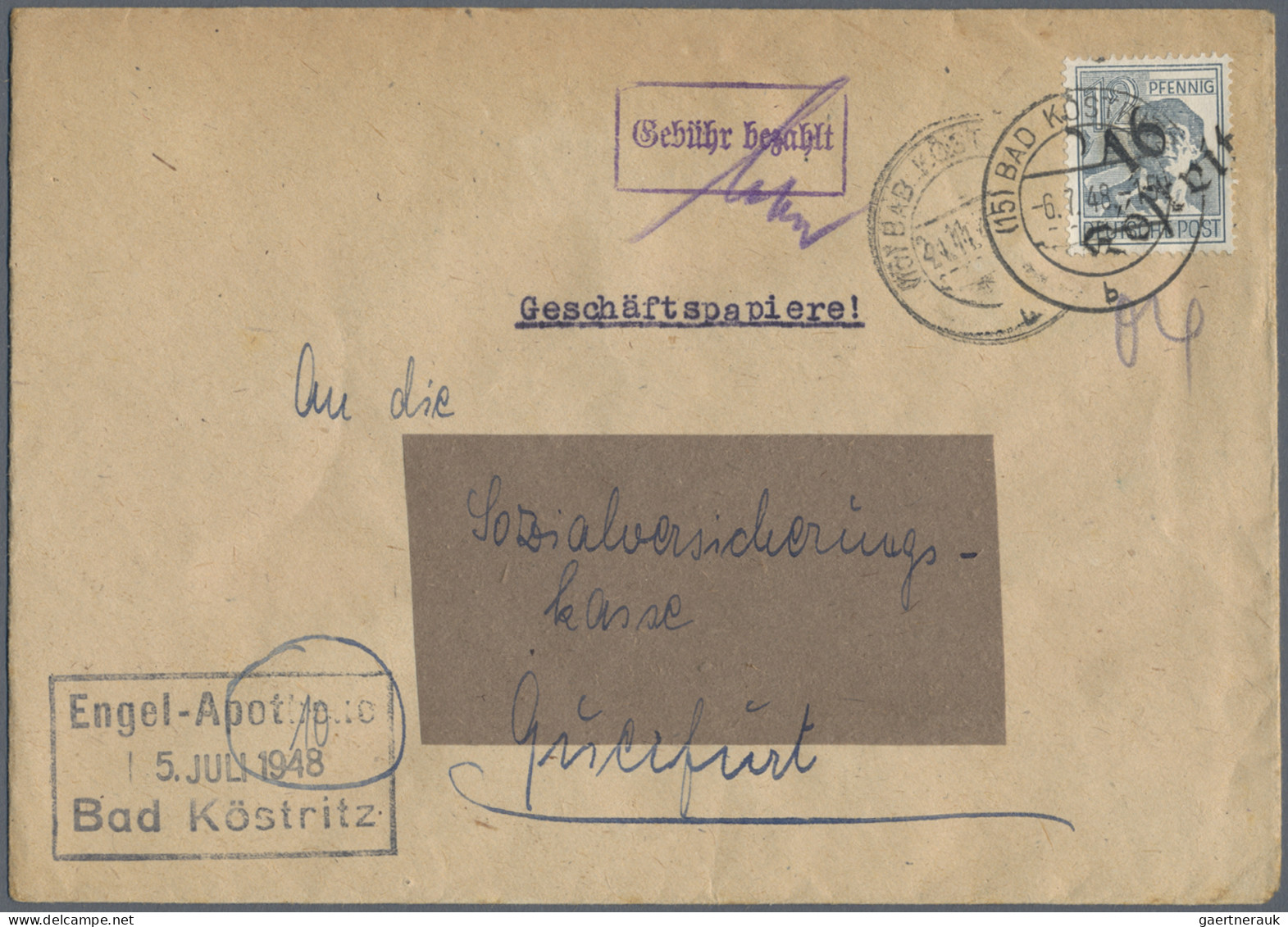 Sowjetische Zone - Bezirkshandstempel - IV - Bez. 20 (Halle): 1948, Halle Und Au - Other & Unclassified