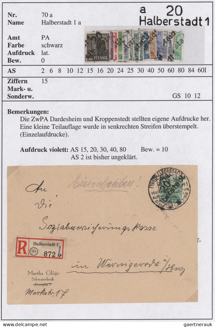 Sowjetische Zone - Bezirkshandstempel - IV - Bez. 20 (Halle): 1948, Sehr Umfangr - Sonstige & Ohne Zuordnung