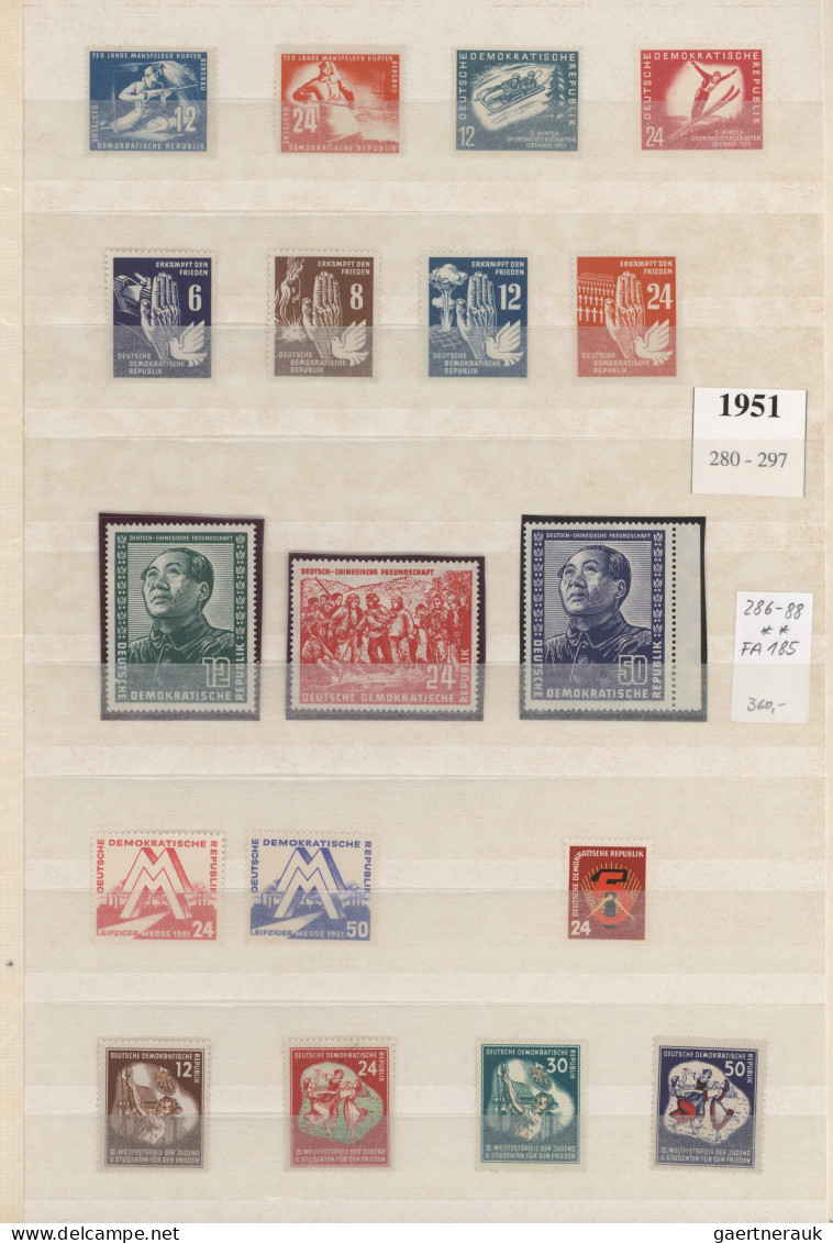 DDR: 1949/1990, augenscheinlich überkomplette postfrische Qualitäts-Sammlung in