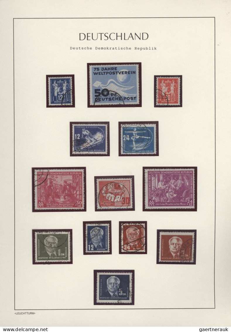 DDR: 1949/1990, In Den Hauptnummern Komplette Postfrische Sammlung In Vier Leuch - Verzamelingen