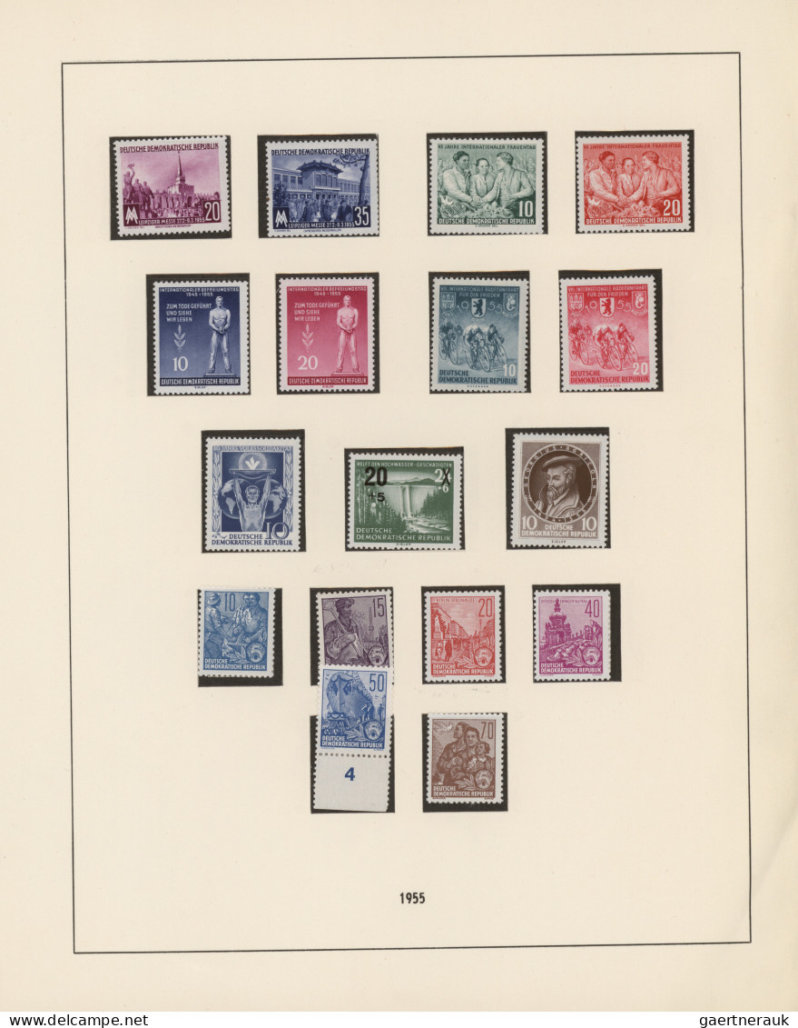 DDR: 1949/1990, postfrische DDR Sammlung in 4 Vordruckalben sauber gesammelt.