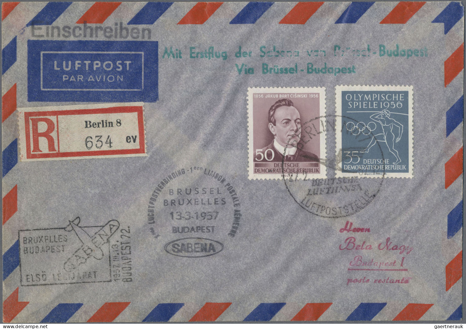 DDR: 1949/1990, umfangreicher Posten von ca. 1.360 Briefen und Karten in netter