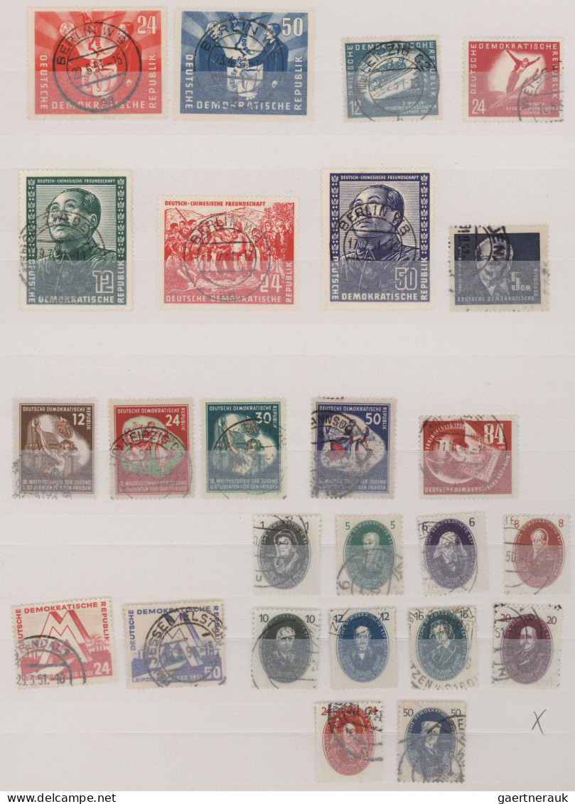 DDR: 1950/1958, Saubere Zusammenstellung Mit Postfrischen/gestempelten Marken, M - Collections