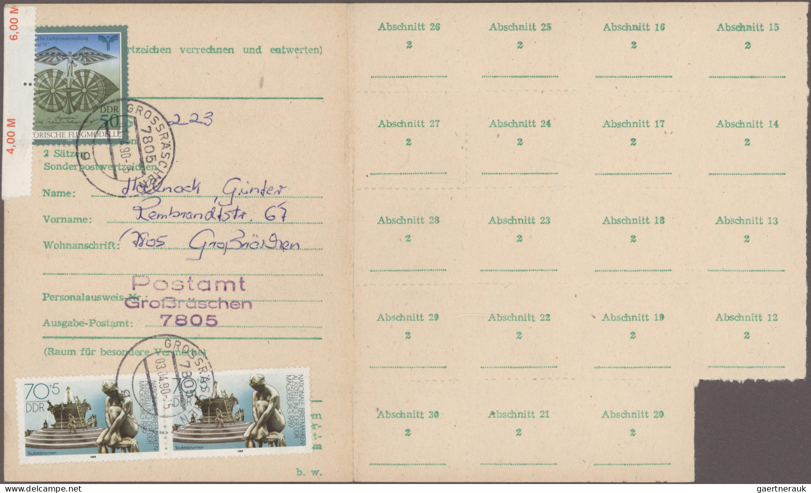 DDR: 1950/1990, vielseitiger Bestand von ca. 800 Briefen, Karten, Ganzsachen (un